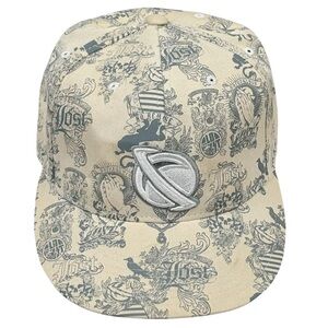 Vintage Lost Skateboards Pale Yellow Graphic Print Flex Fit Cap Fits S/M